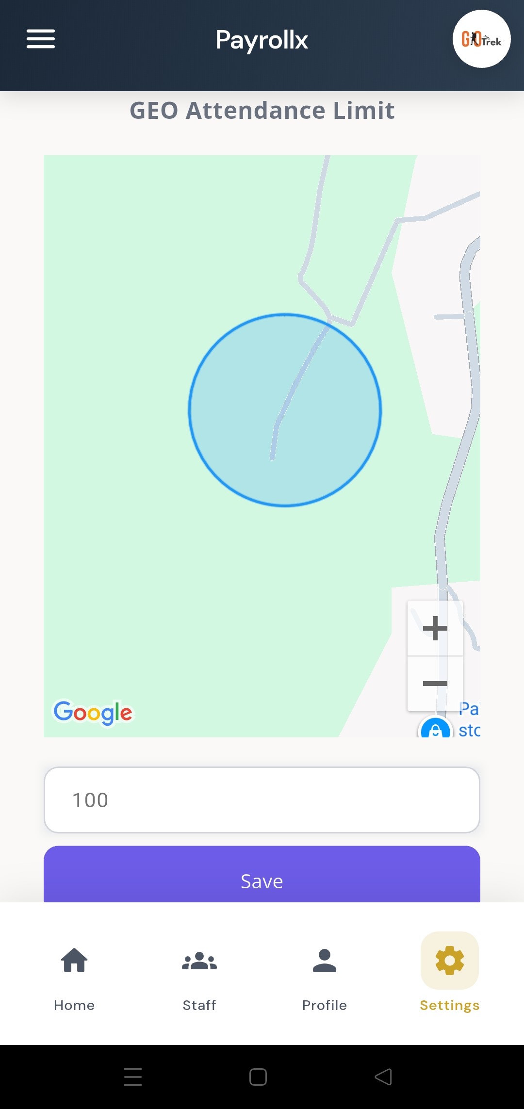PayrollX employer app add GEO location for employee punch attendance